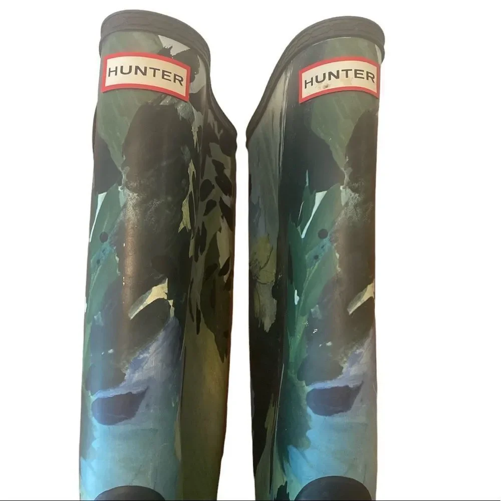 Hunter Original Limited Edition Tall Botanical Print Wellington Boot Siz…